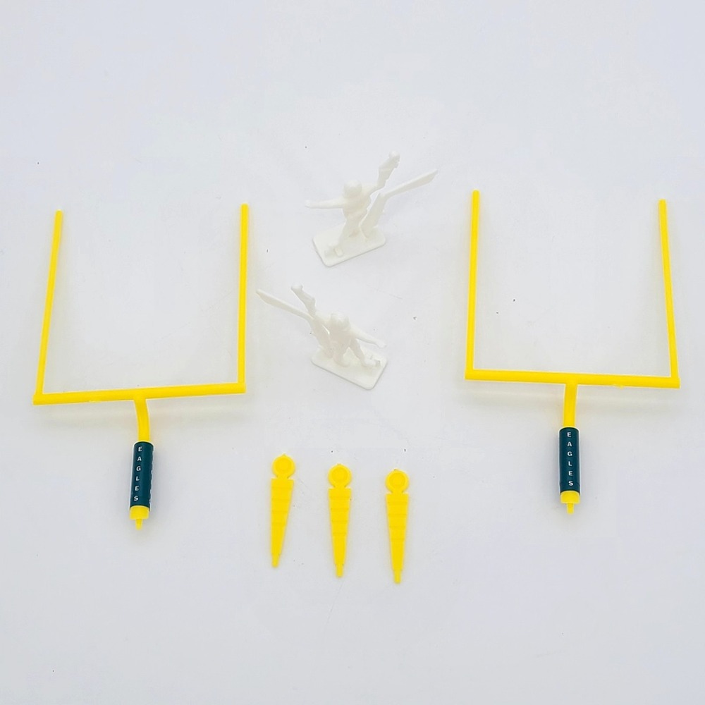 Tudor NFL Electric Football Eagles Goal Posts, Yard Sticks & 2 White Kickers